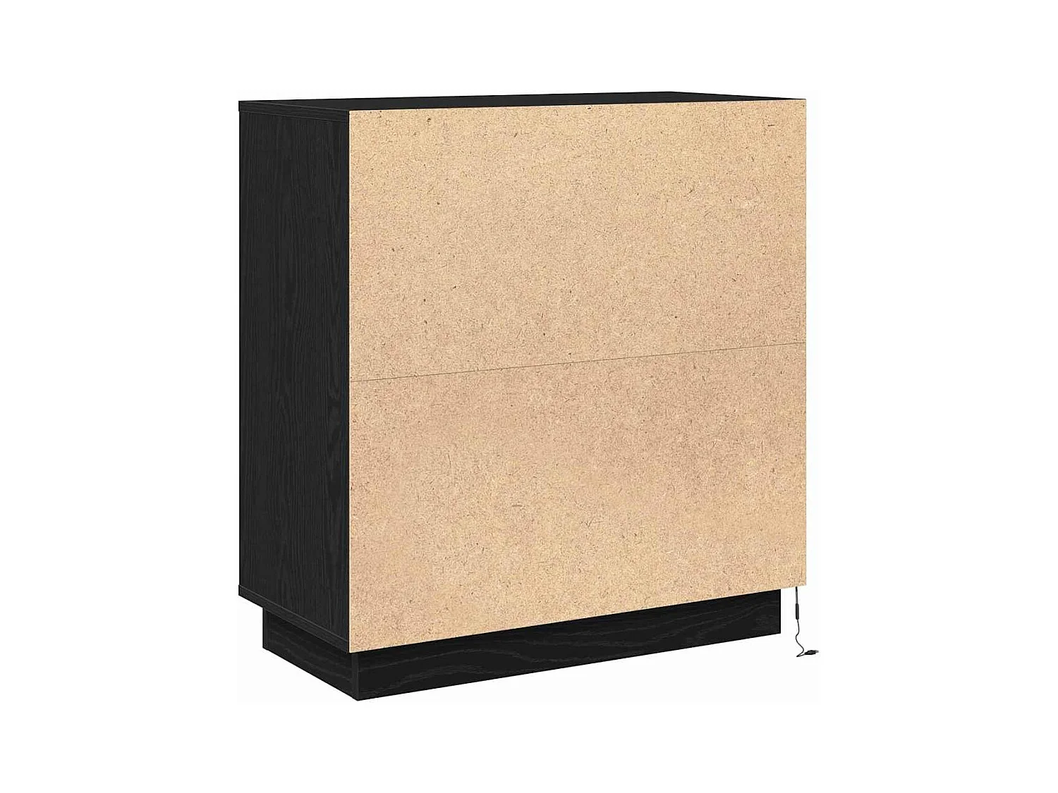 Buffet avec LED, Noir, Chêne, 71x34,5x75 cm, en bois d'ingénierie