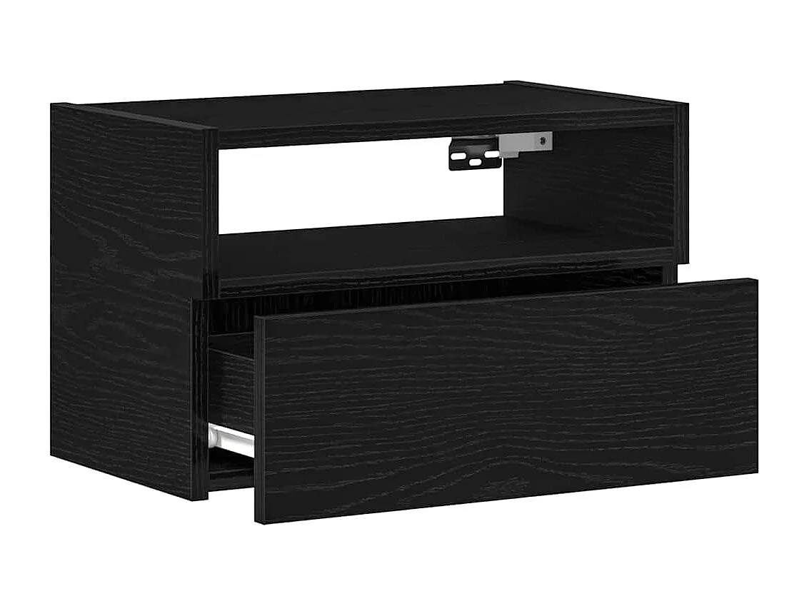 Tables de chevet murales 2 pcs noir 45x26x28,5 cm
