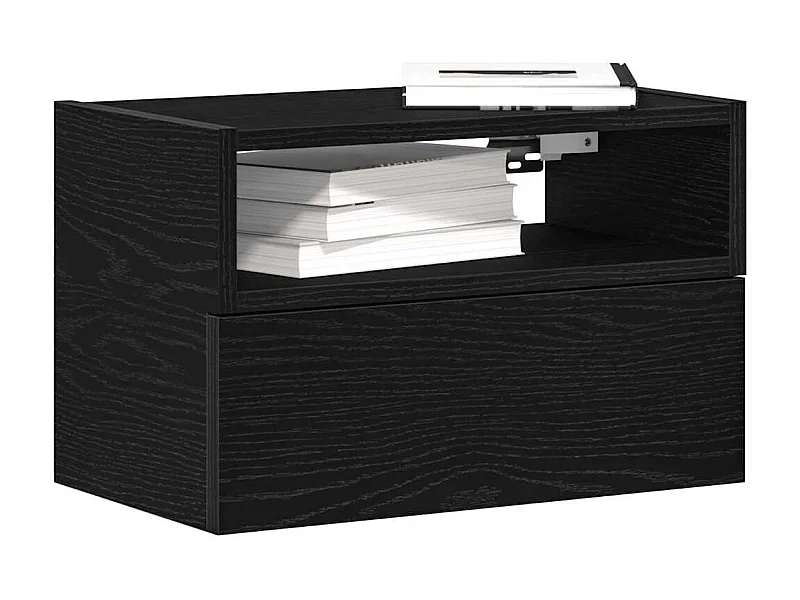 Tables de chevet murales 2 pcs noir 45x26x28,5 cm