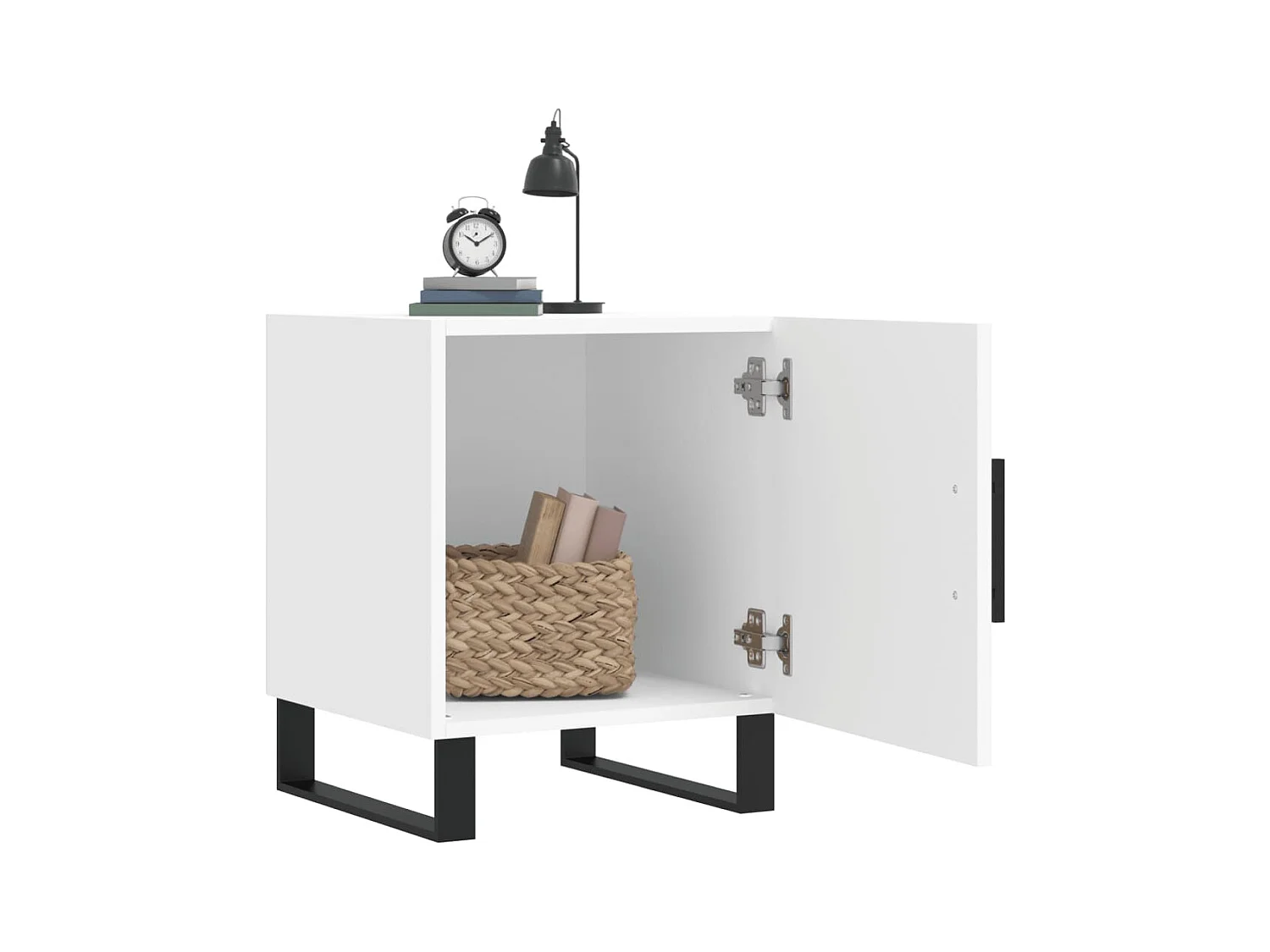 Comodini 2 pezzi bianchi 40x40x50 cm in legno ingegnerizzato