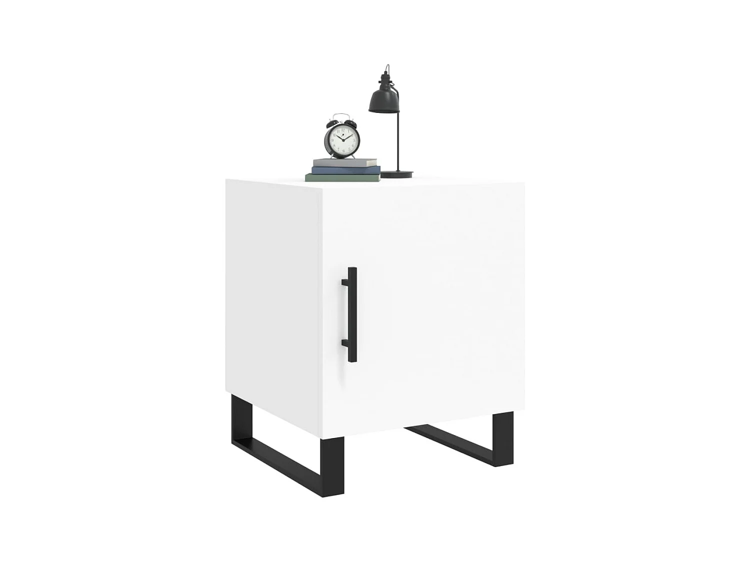 Comodini 2 pezzi bianchi 40x40x50 cm in legno ingegnerizzato