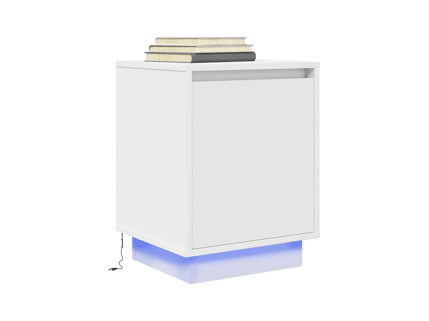 Tables de chevet avec lumières LED 2 pcs blanc 38x34x50 cm