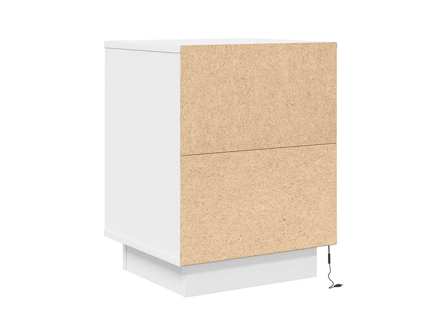 Tables de chevet avec lumières LED 2 pcs blanc 38x34x50 cm