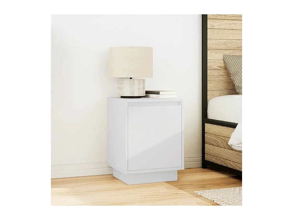 Nachtkastjes met LED-verlichting 2 stuks wit 38x34x50 cm