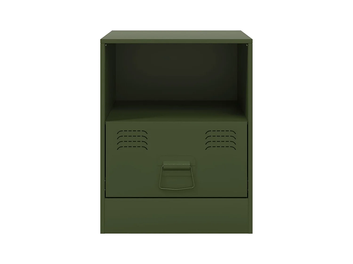 Tables de chevet 2 pcs vert olive 34,5x39x44 cm acier