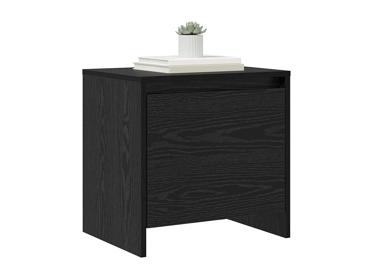 Comodino in rovere nero 45 x 34 x 44,5 cm