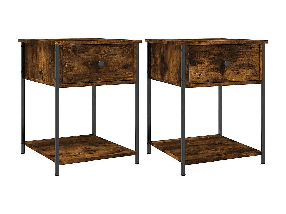 Tables de chevet 2 pcs chêne fumé 44x45x58 cm bois d’ingénierie