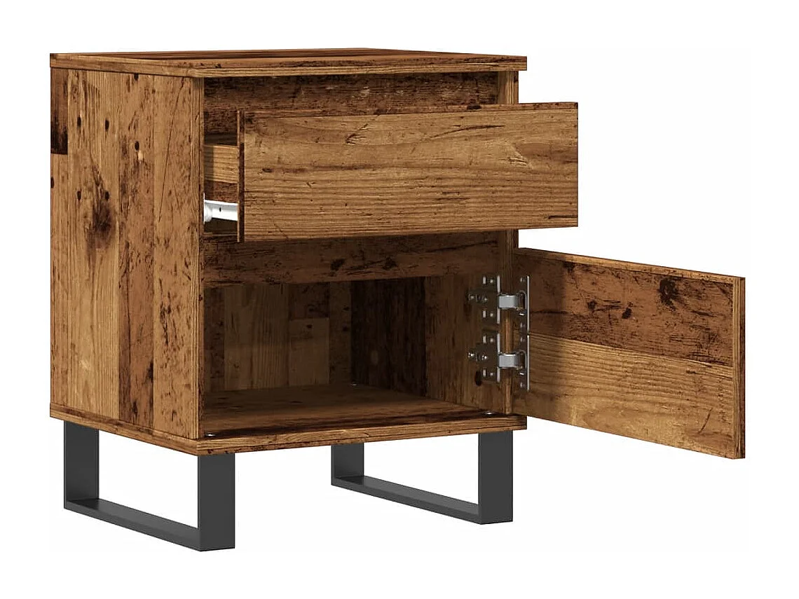 Table de chevet vieux bois 40x35x50 cm bois d’ingénierie