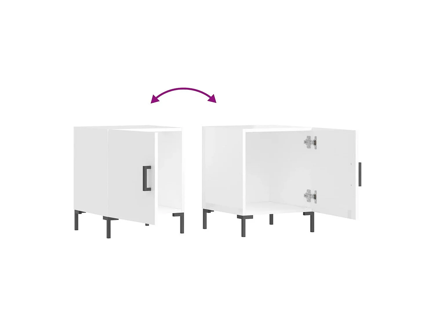 Tables de chevet 2 pcs blanc brillant 40x40x50 cm