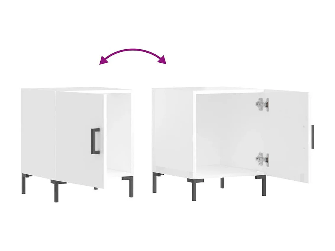 Tables de chevet 2 pcs blanc brillant 40x40x50 cm
