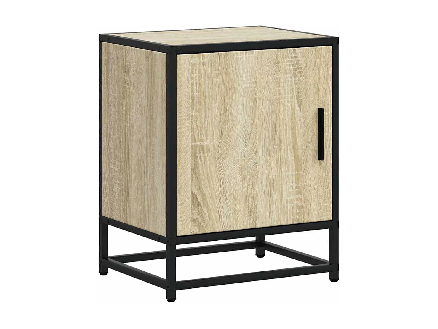 Tables de chevet 2 pcs chêne sonoma bois d'ingénierie et métal