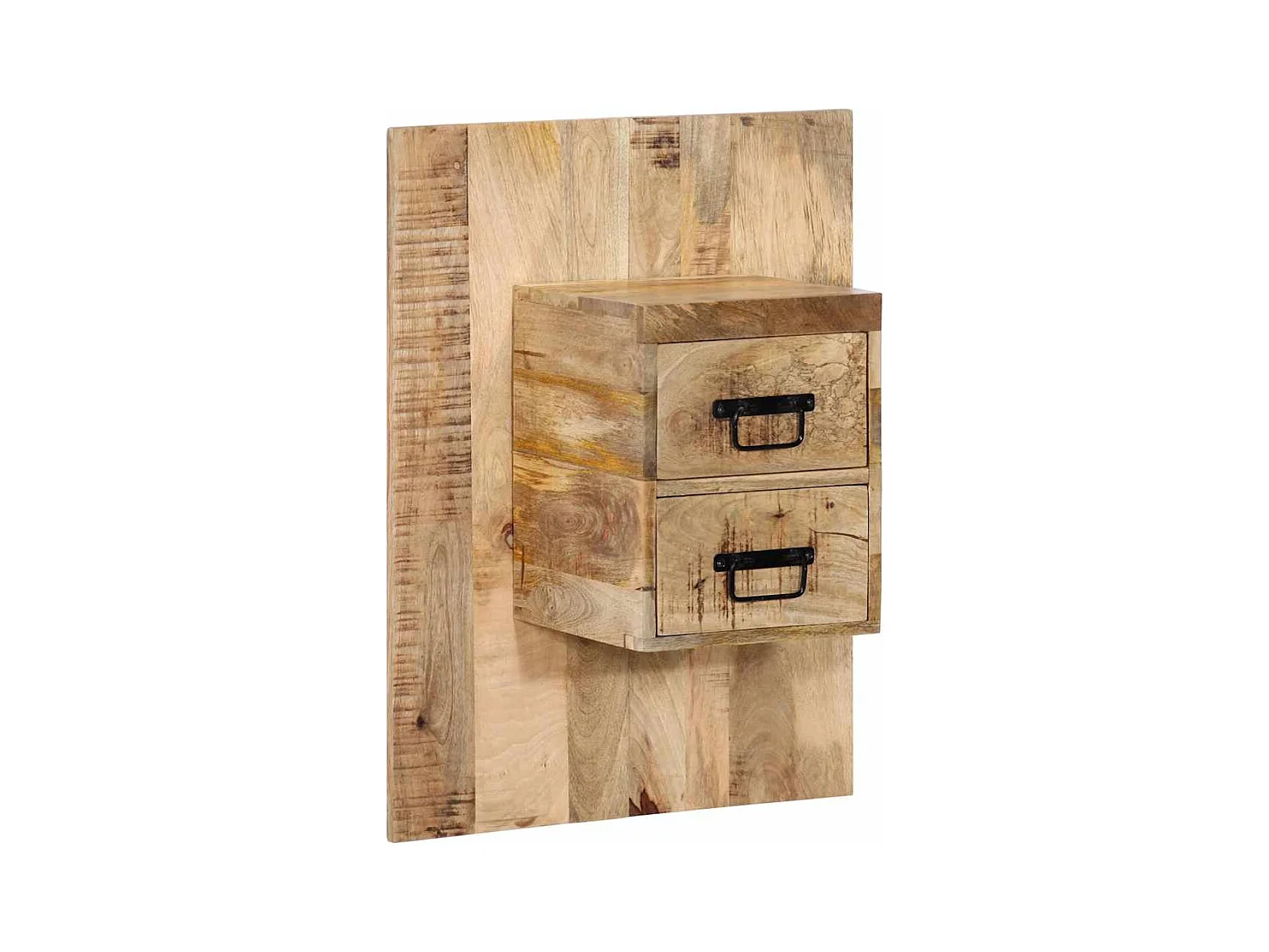 Comodino 60x32x80 cm in legno massello di mango grezzo