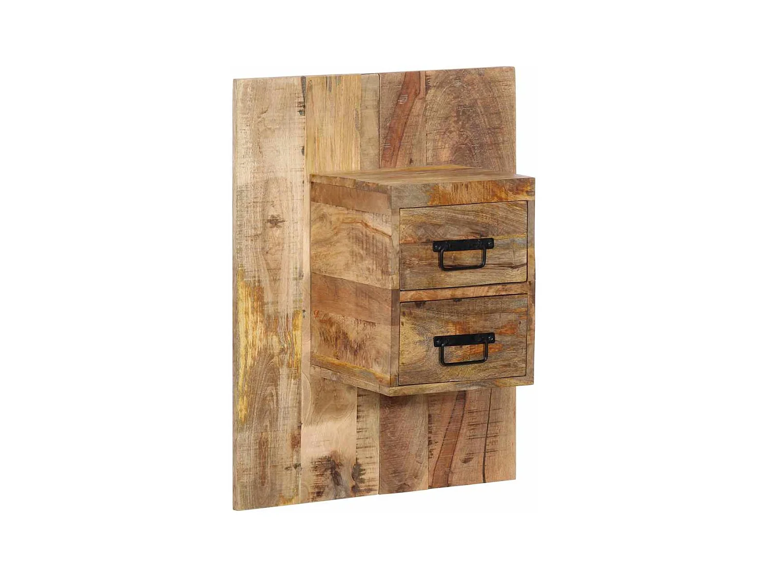 Comodino 60x32x80 cm in legno massello di mango grezzo