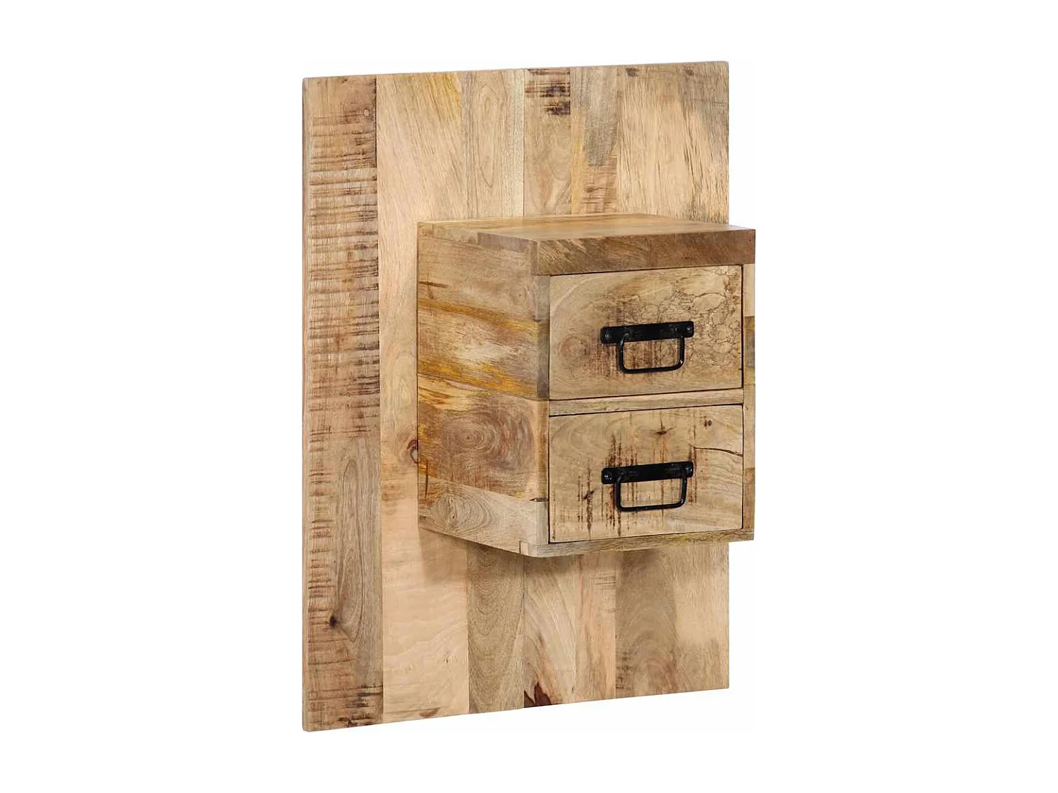 Table de chevet 60x32x80 cm bois massif de manguier brut