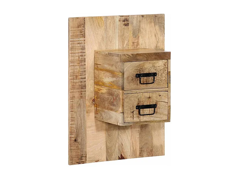 Table de chevet 60x32x80 cm bois massif de manguier brut