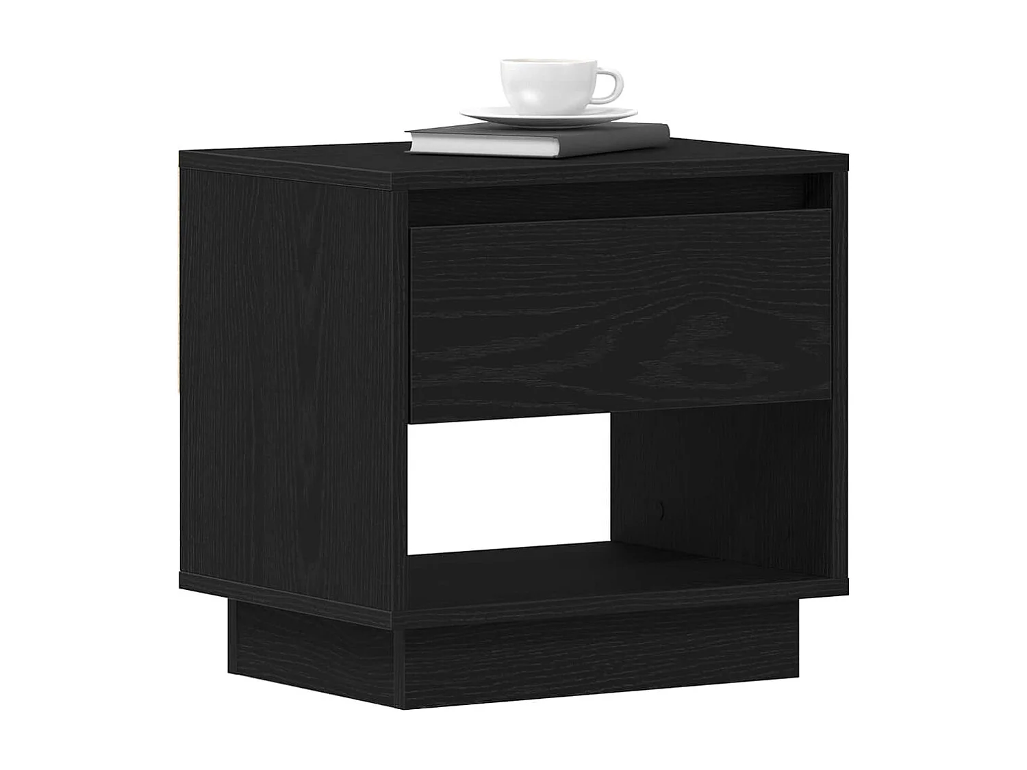 Comodino 2 pezzi Rovere nero 45x34x49 cm Legno ingegnerizzato