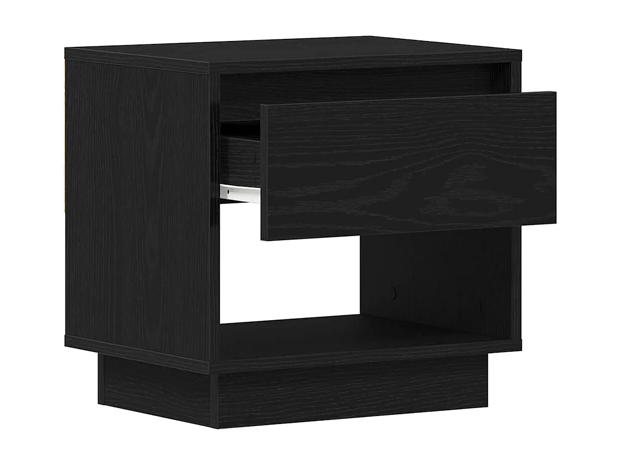 Comodino 2 pezzi Rovere nero 45x34x49 cm Legno ingegnerizzato