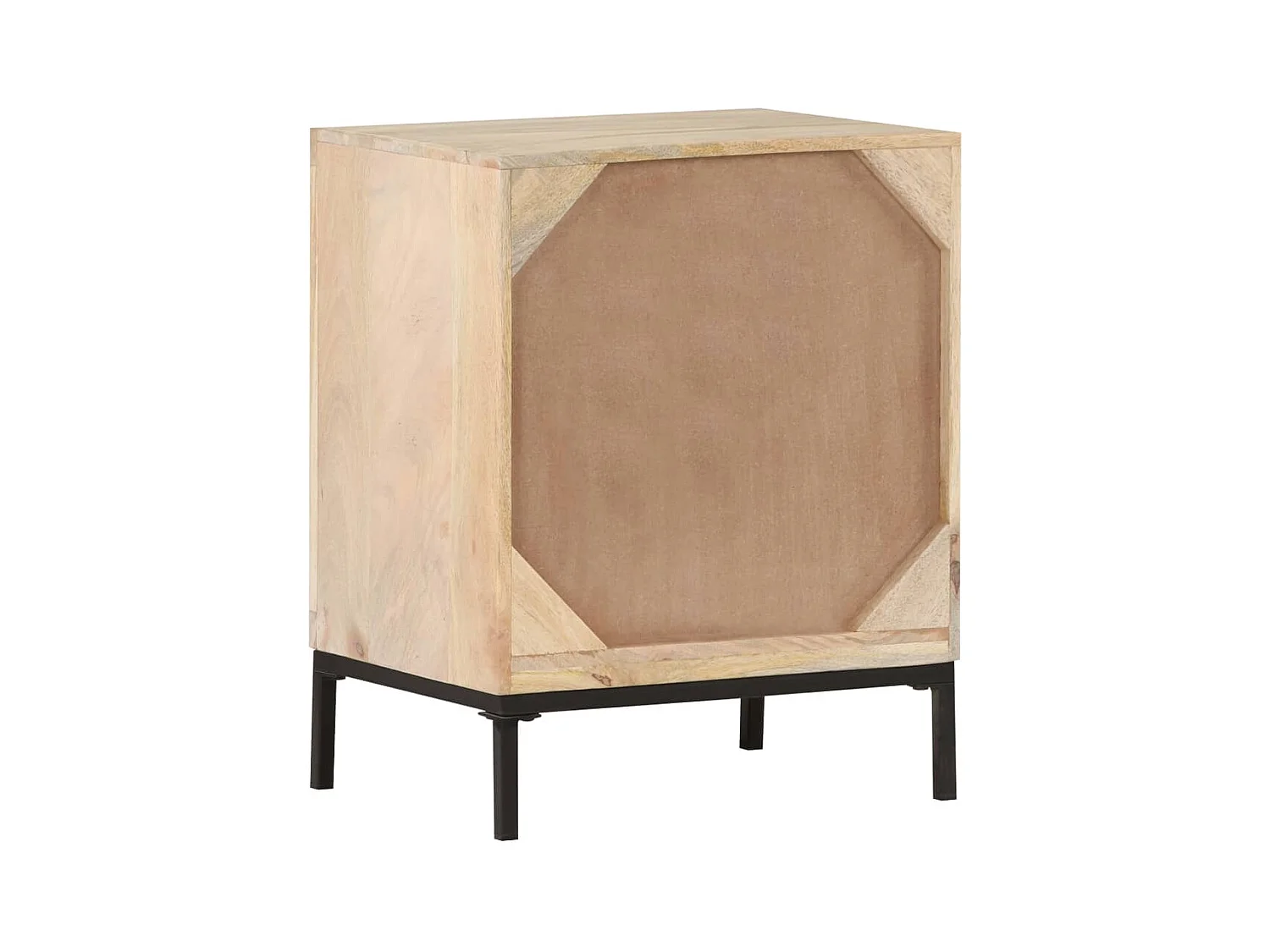 Table de chevet 40x30x50 cm Bois de manguier et canne naturelle