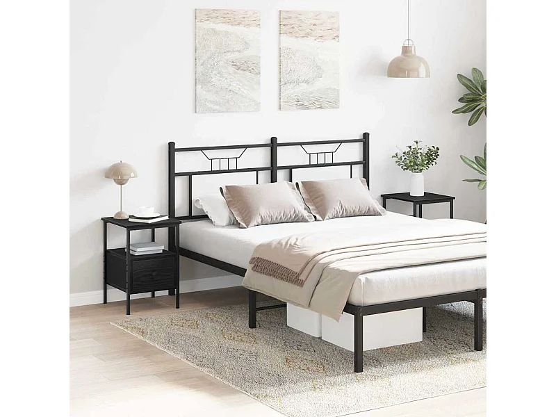 Tables de chevet 2 pcs Chêne noir 34x36x50 cm Bois d'ingénierie