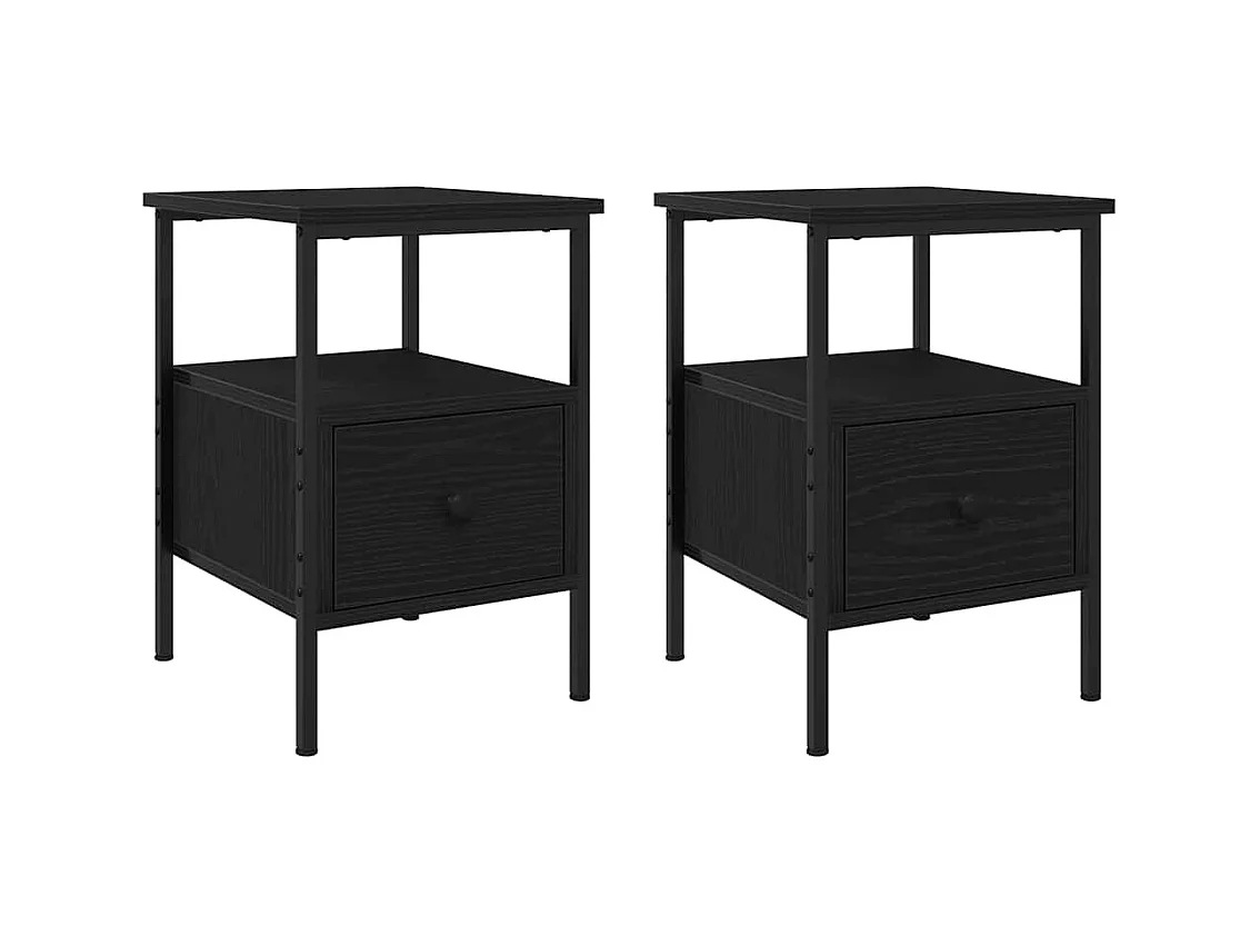 Tables de chevet 2 pcs Chêne noir 34x36x50 cm Bois d'ingénierie