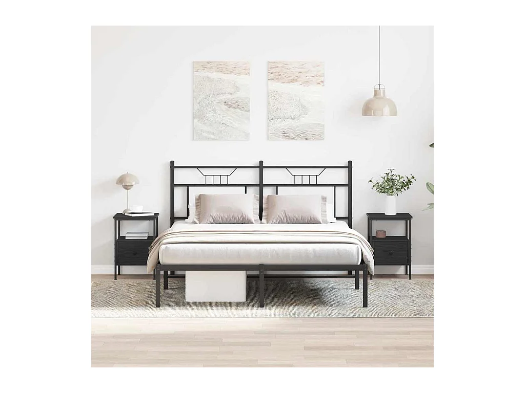 Tables de chevet 2 pcs Chêne noir 34x36x50 cm Bois d'ingénierie