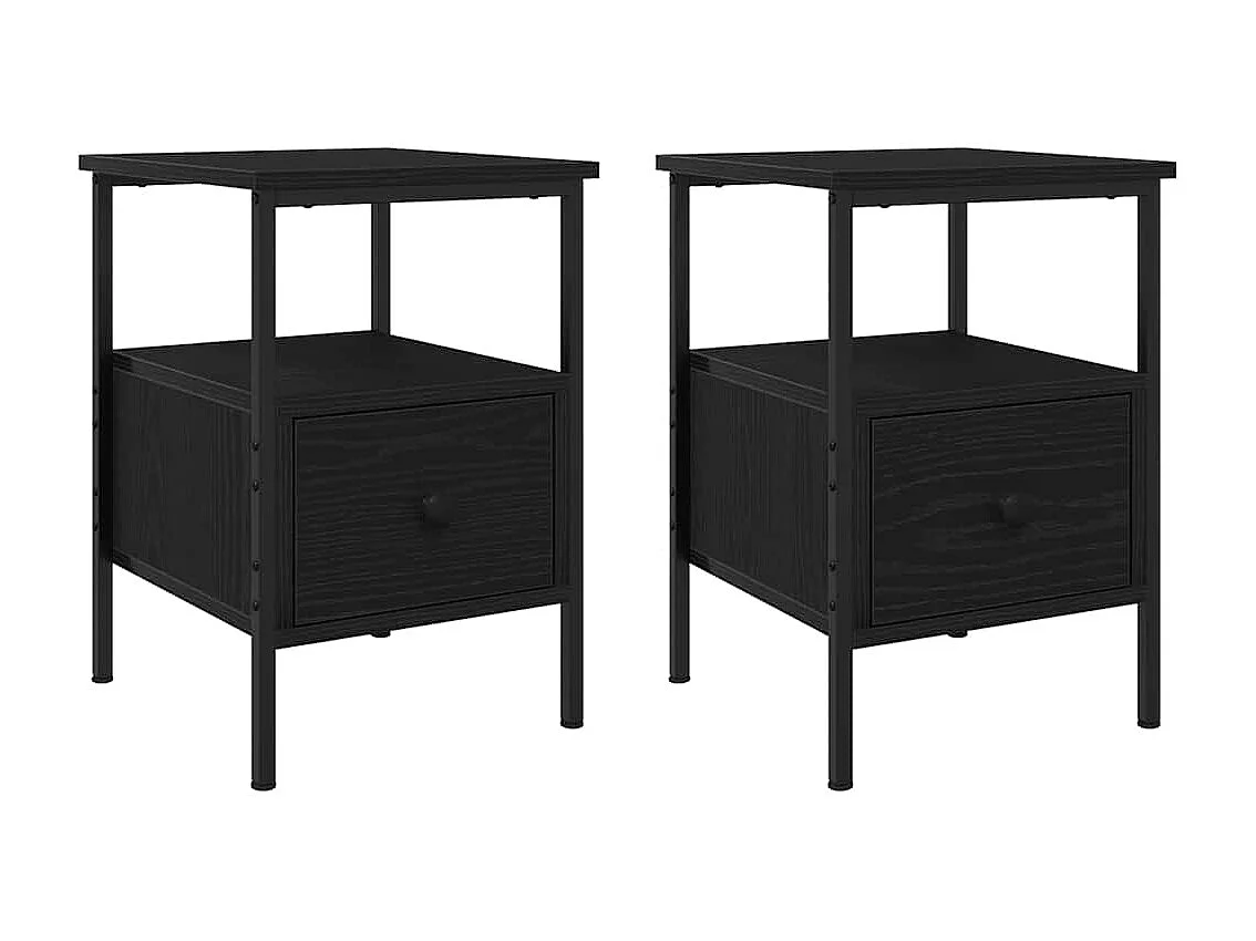 Tables de chevet 2 pcs Chêne noir 34x36x50 cm Bois d'ingénierie