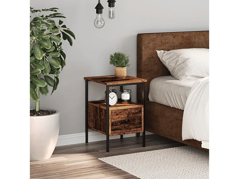 Comodino in legno vecchio 34x36x50 cm in legno ingegnerizzato