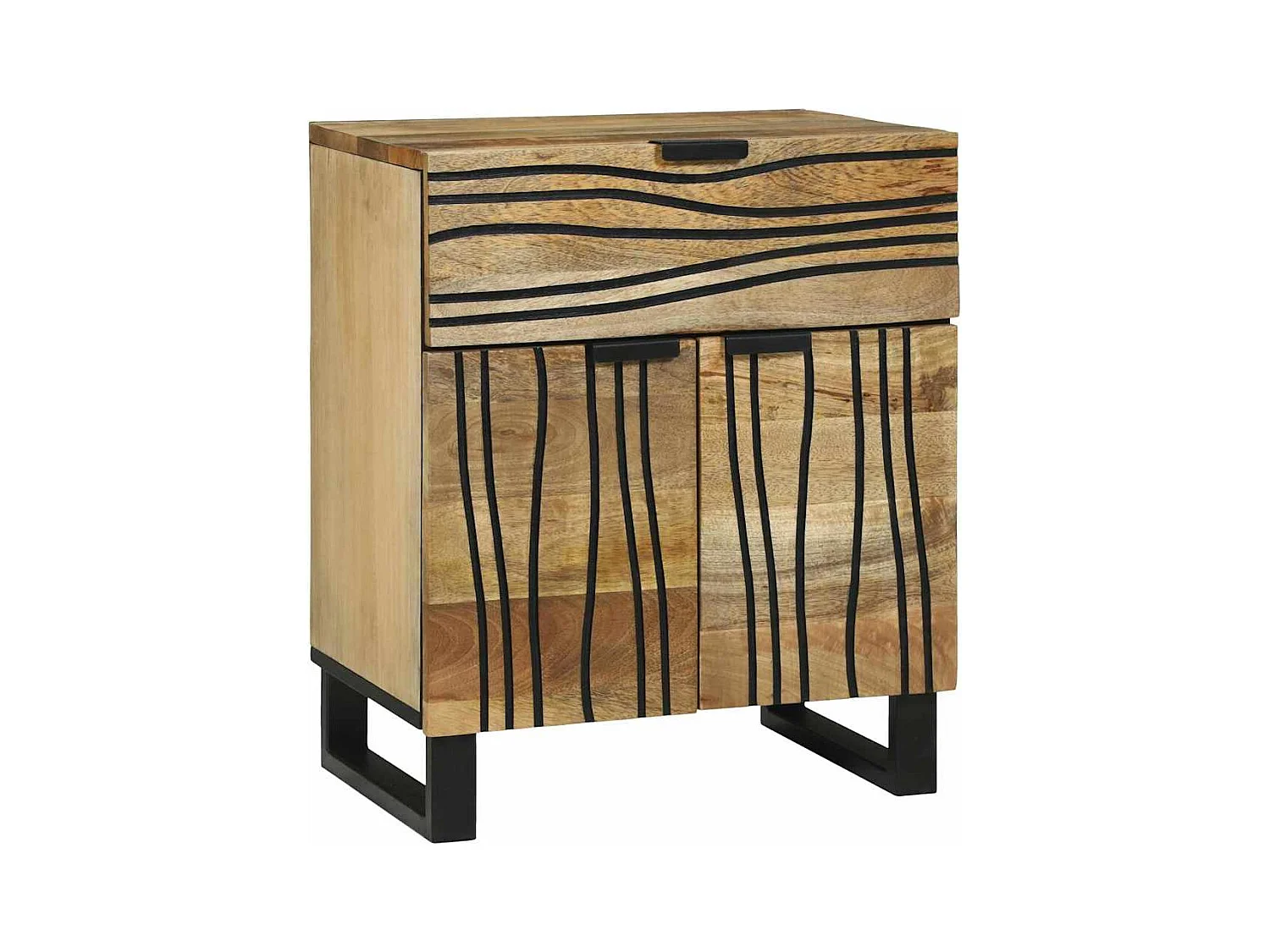 Comodino 50x33x60 cm in legno massello di mango