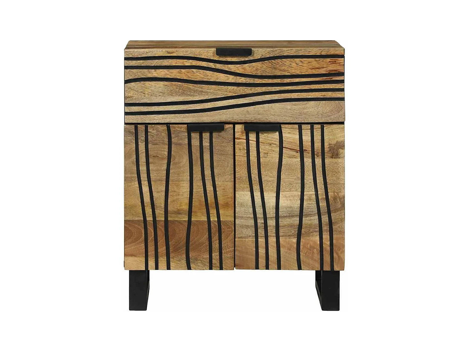 Comodino 50x33x60 cm in legno massello di mango