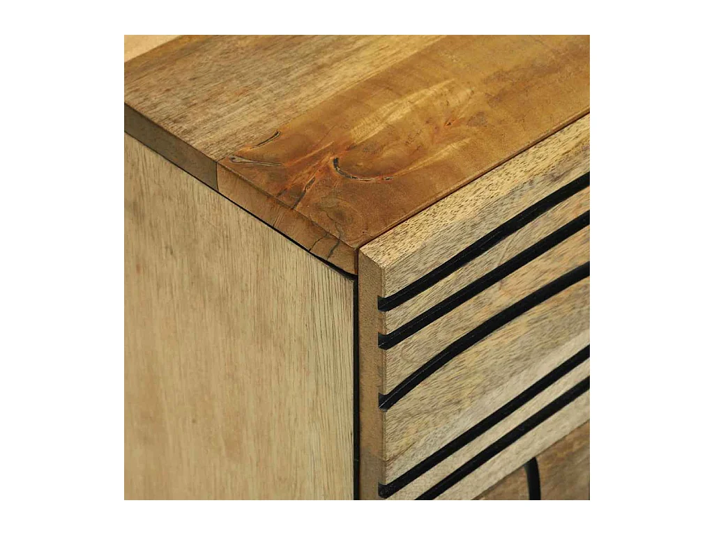 Comodino 50x33x60 cm in legno massello di mango