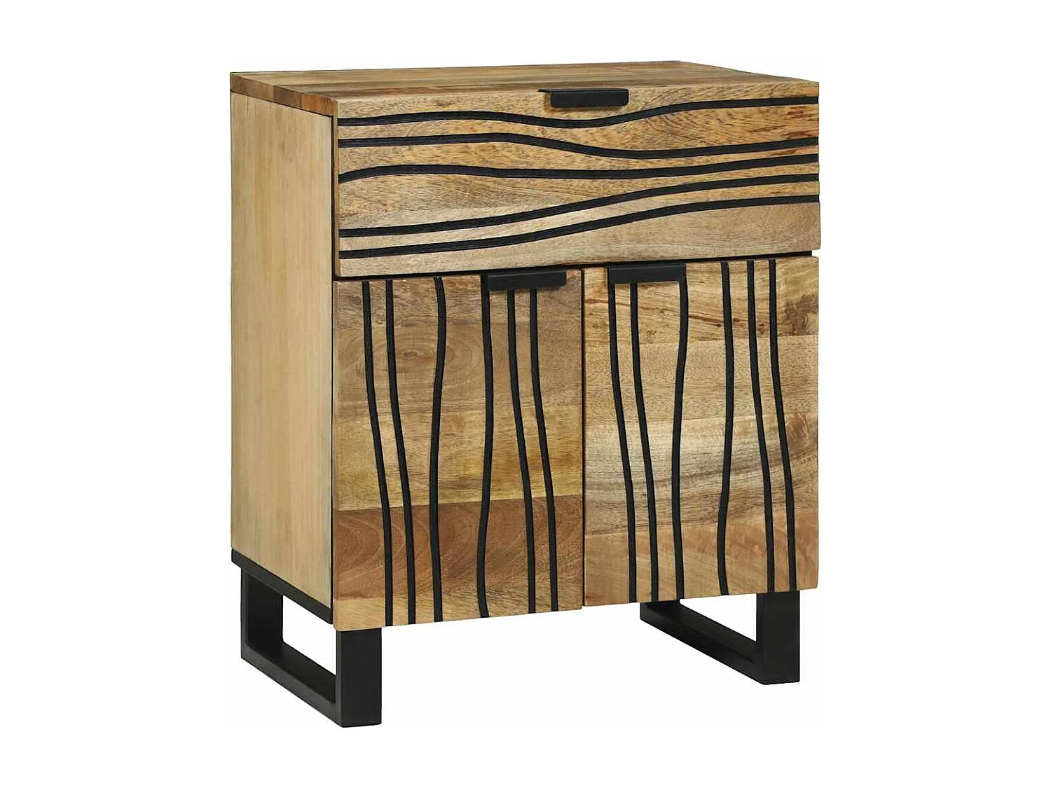 Table de nuit 50x33x60 cm en bois massif de manguier