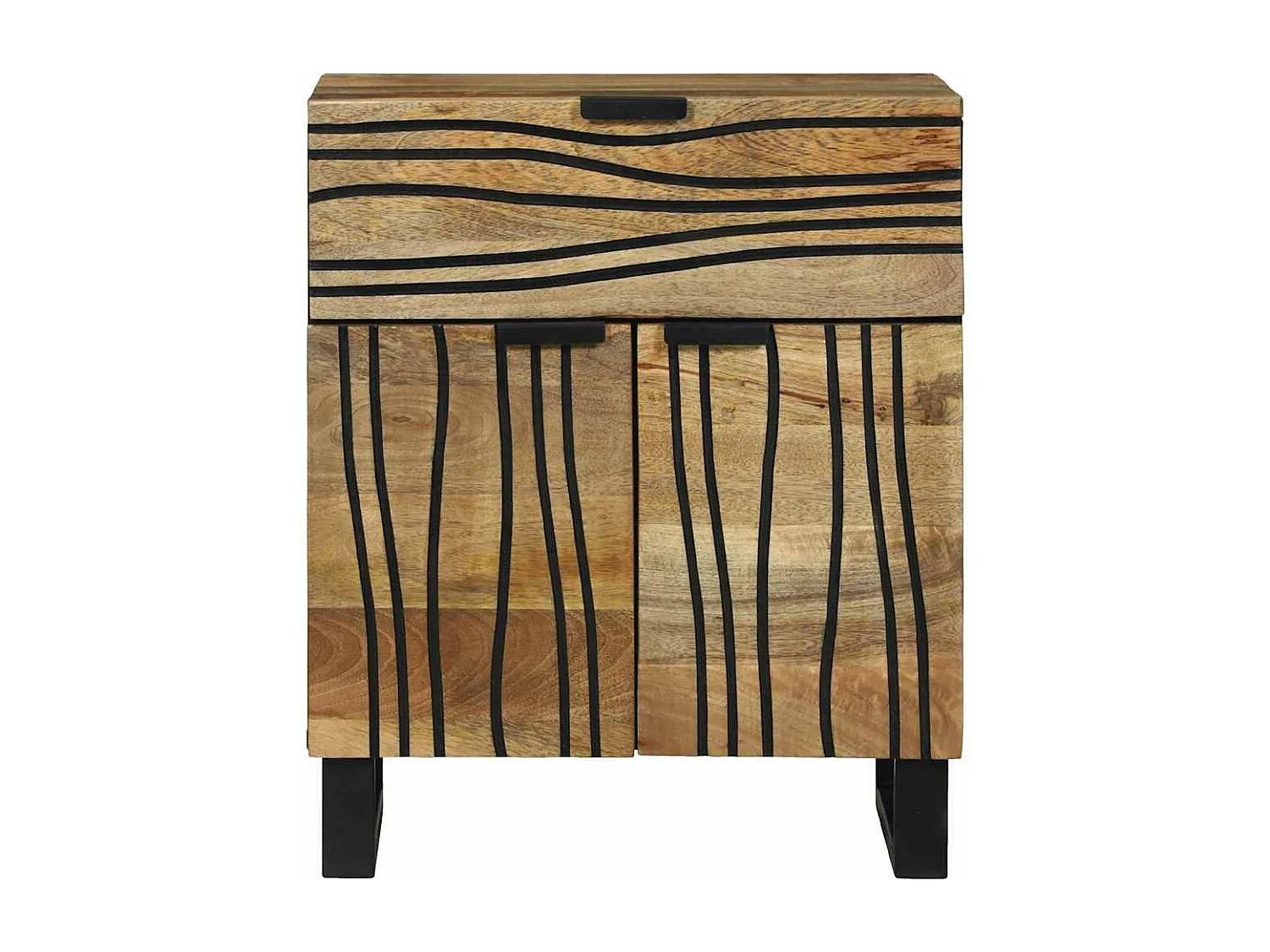 Table de nuit 50x33x60 cm en bois massif de manguier
