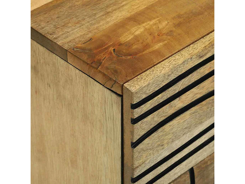 Table de nuit 50x33x60 cm en bois massif de manguier