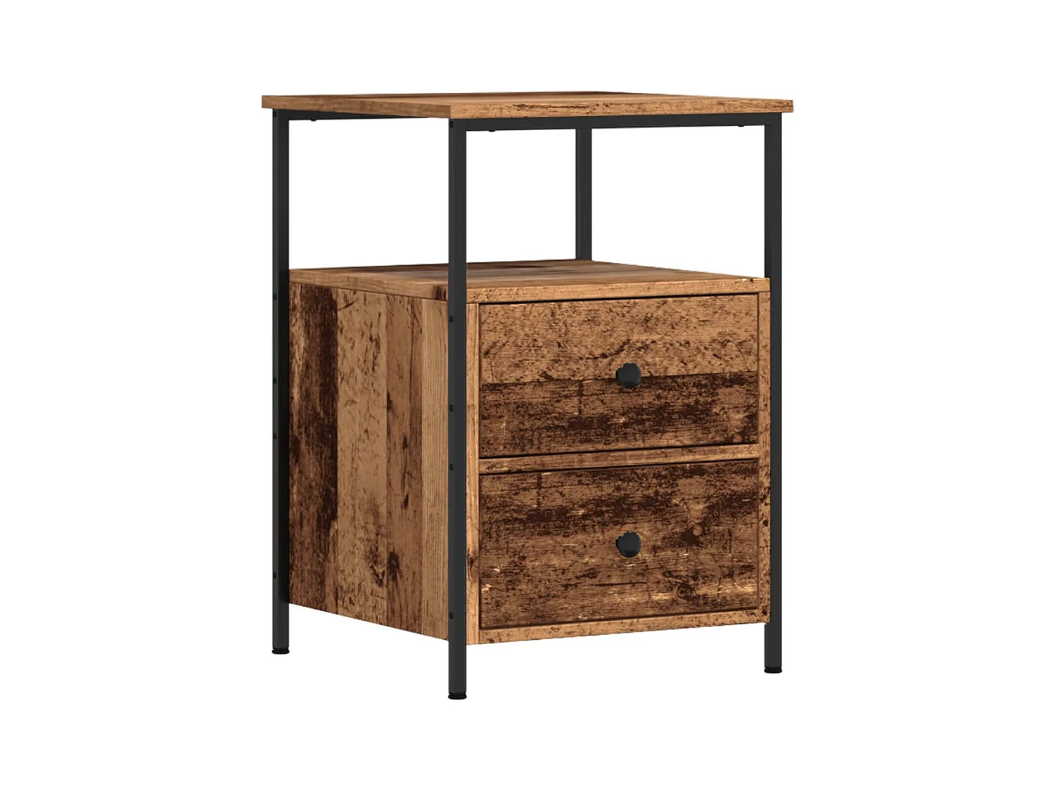 Tables de chevet 2 pcs vieux bois 34x35,5x50 cm bois ingénierie