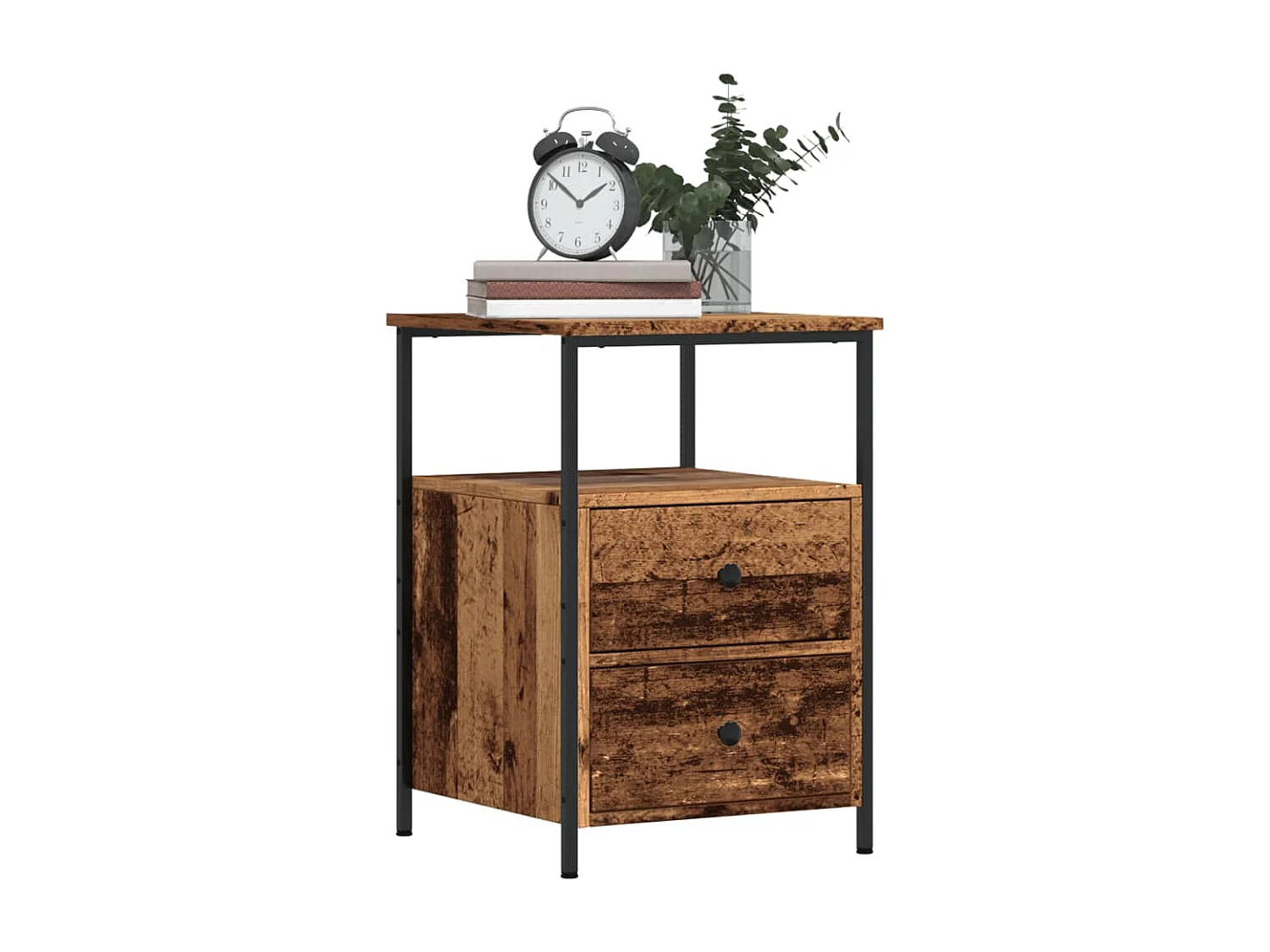 Tables de chevet 2 pcs vieux bois 34x35,5x50 cm bois ingénierie