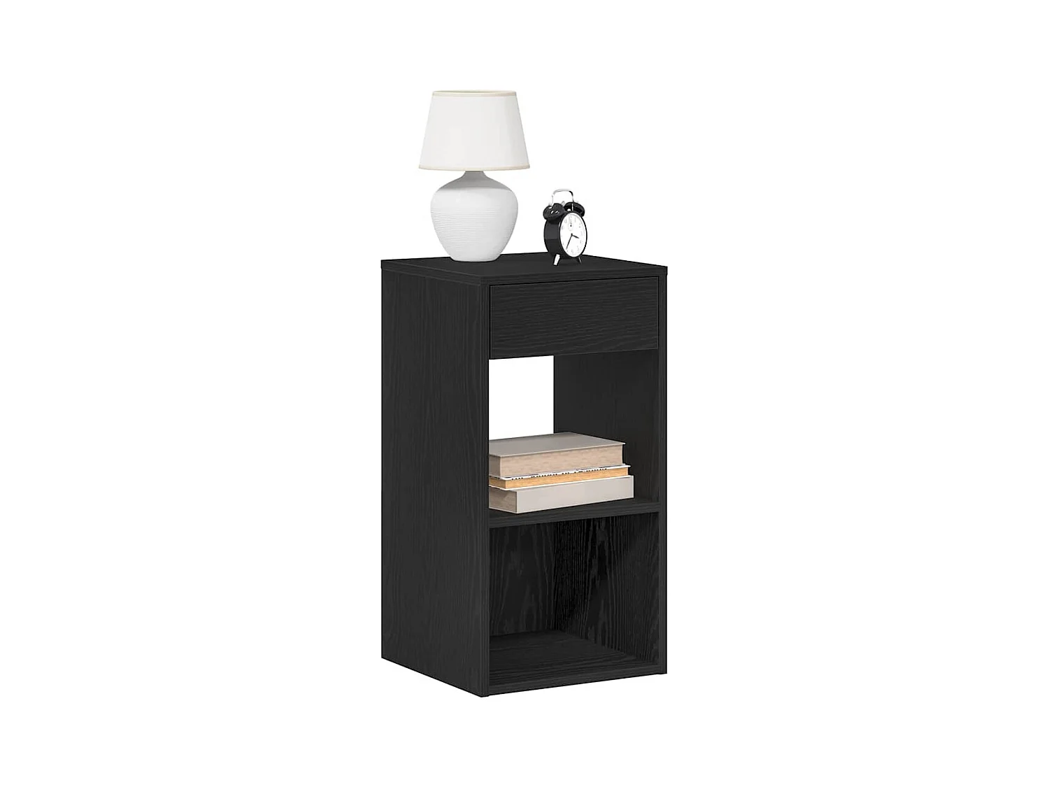 Table de chevet avec tiroir noir 35x34x66,5 cm