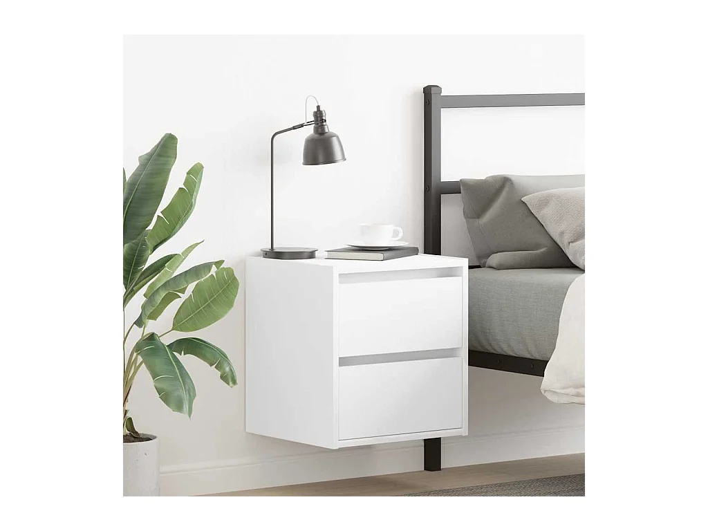 Table de chevet murale blanc 38x34x40 cm