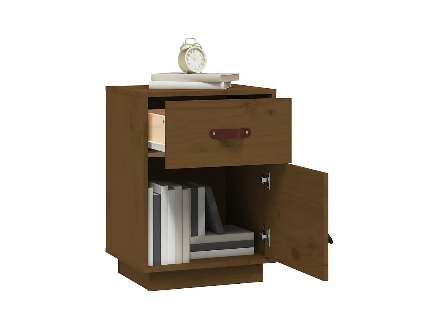 Tables de chevet 2pcs Marron miel 40x34x55cm Bois de pin massif