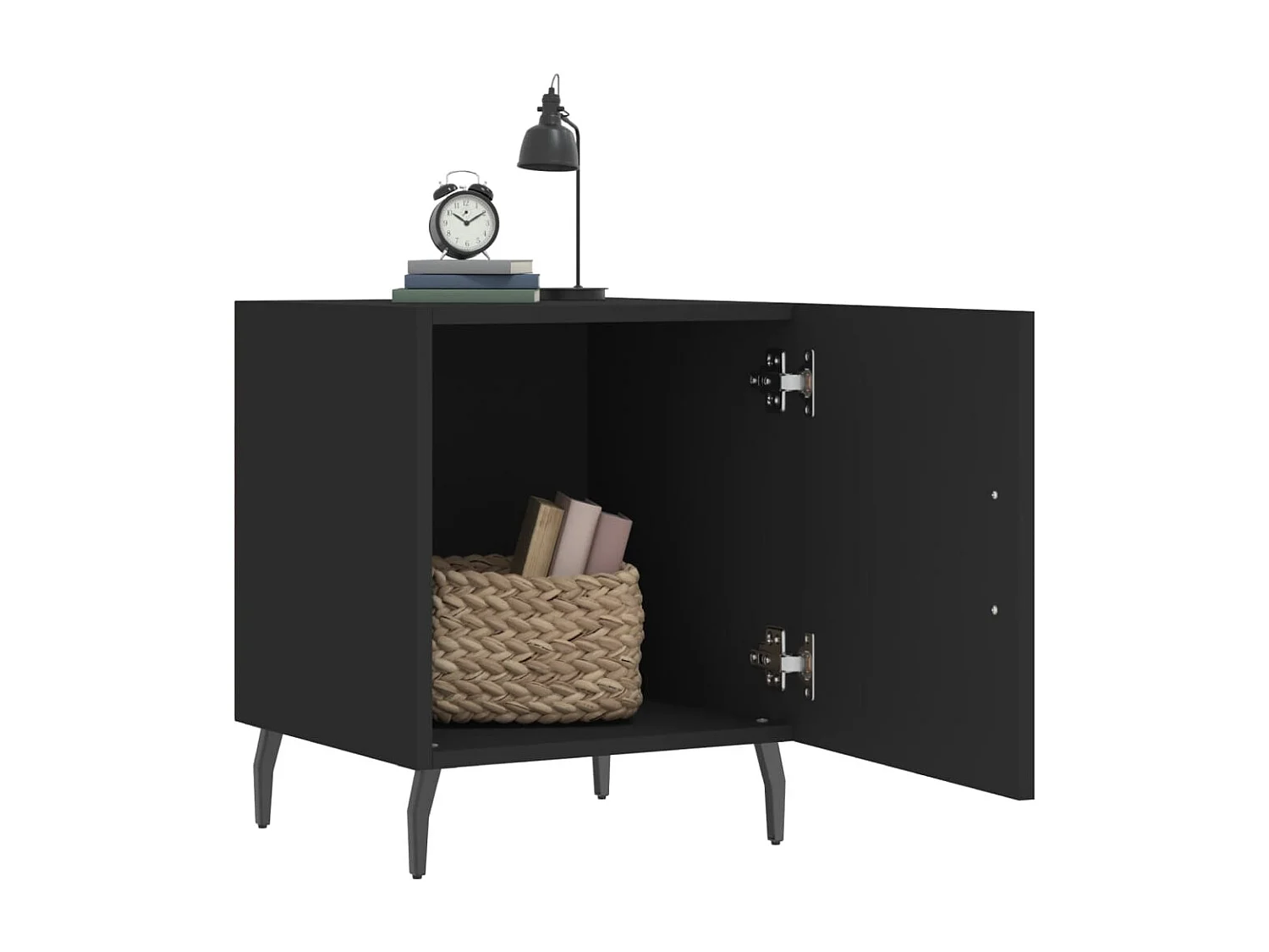 Comodini 2 pezzi neri 40x40x50 cm in legno ingegnerizzato