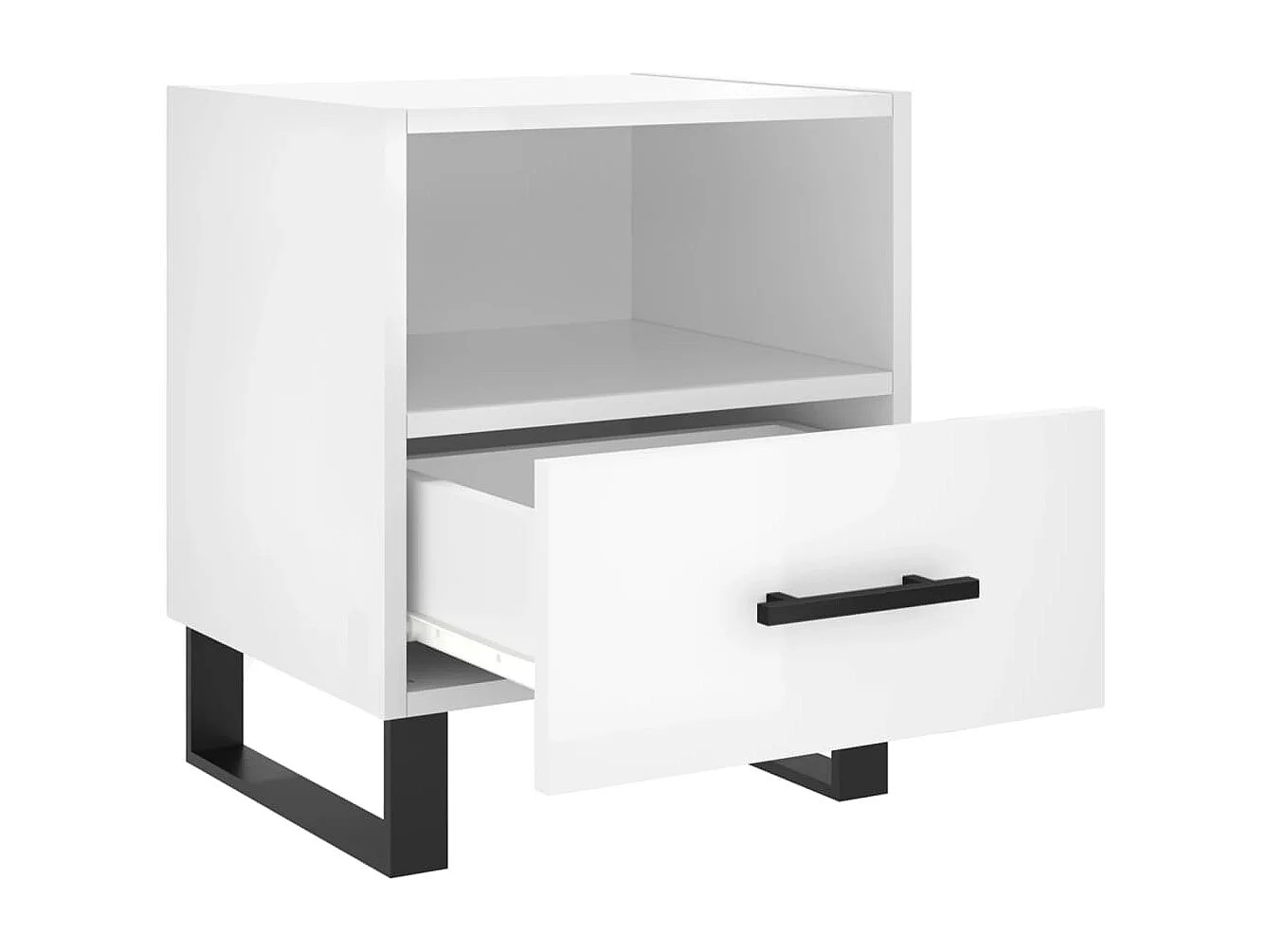 Comodini 2 pz bianco lucido 40x35x47,5 cm