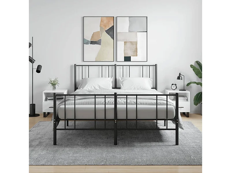 Comodini 2 pz bianco lucido 40x35x47,5 cm