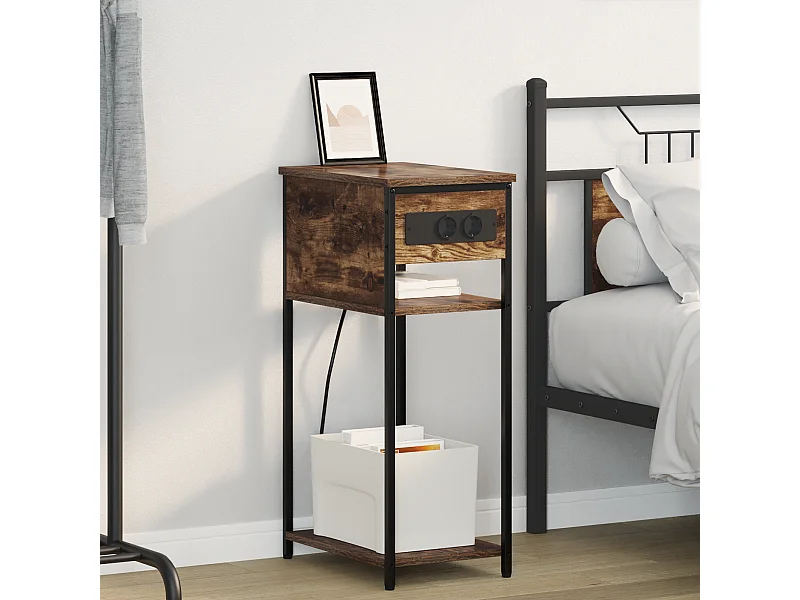 Comodino in rovere affumicato 28,1 x 40,9 x 75 cm