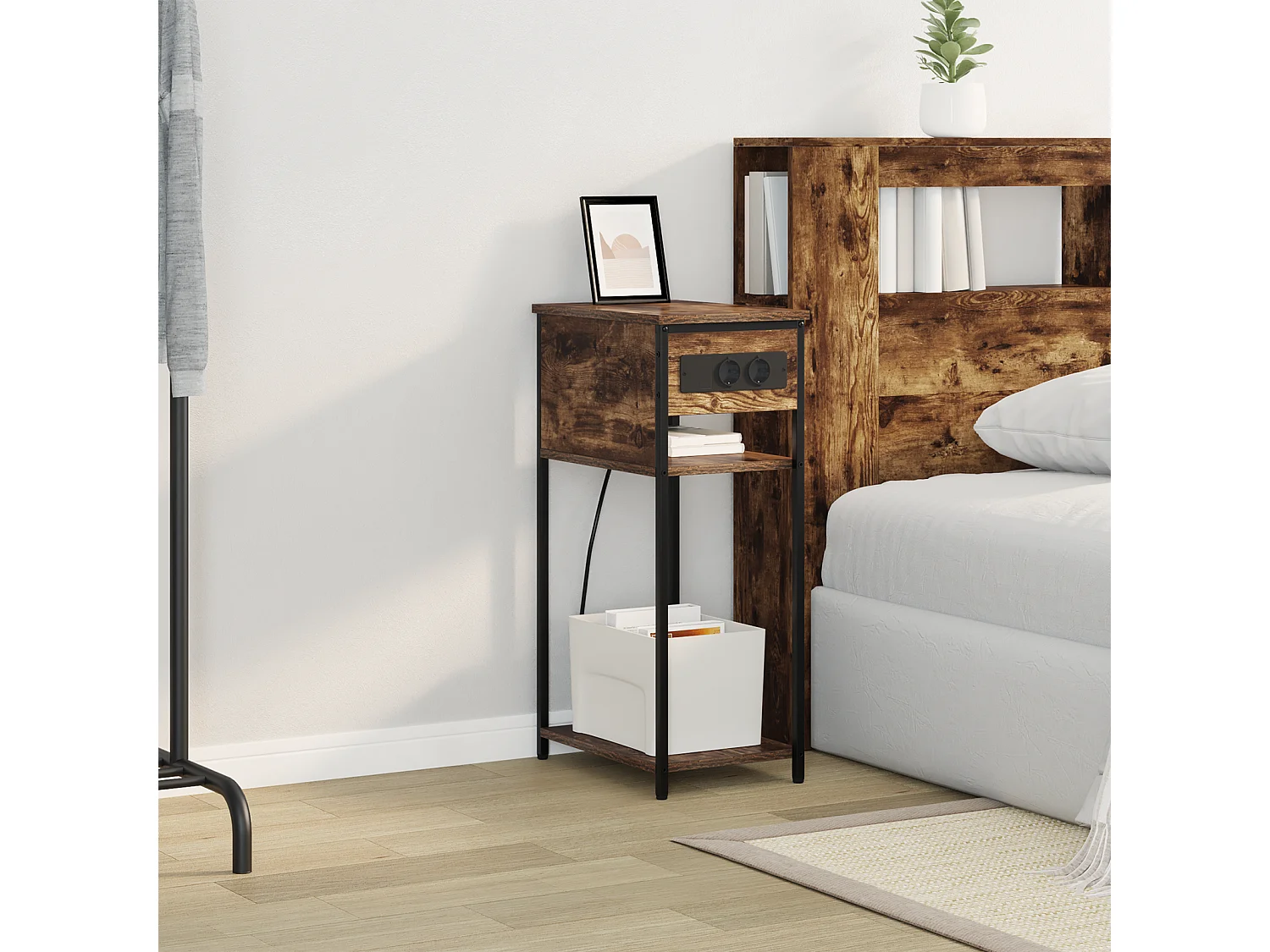 Cabinet de chevet Chêne fumé 28.1 x 40.9 x 75 cm