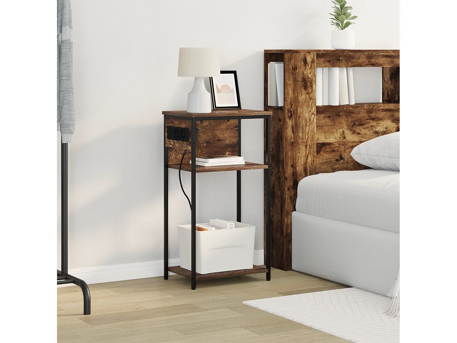 Cabinet de chevet Chêne fumé 28.1 x 40.9 x 75 cm