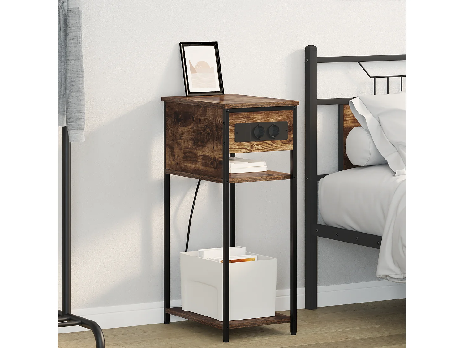 Cabinet de chevet Chêne fumé 28.1 x 40.9 x 75 cm