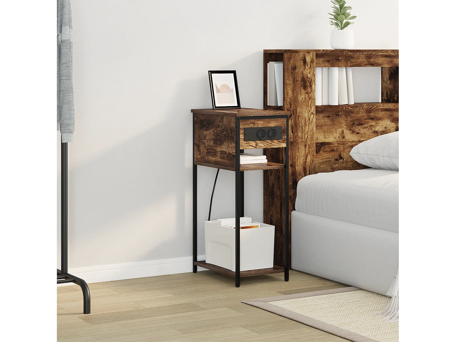 Cabinet de chevet Chêne fumé 28.1 x 40.9 x 75 cm