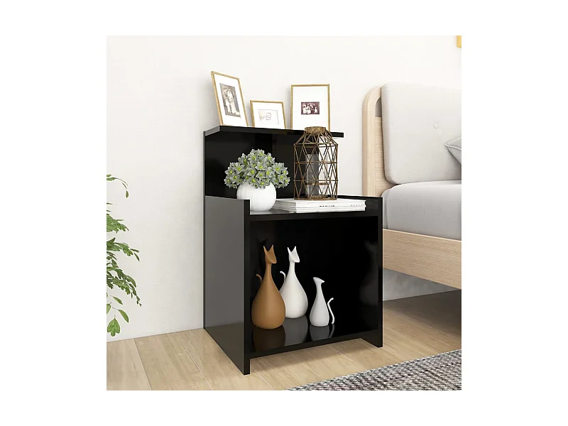 Tables de chevet 2 pcs Noir 40x35x60 cm Aggloméré