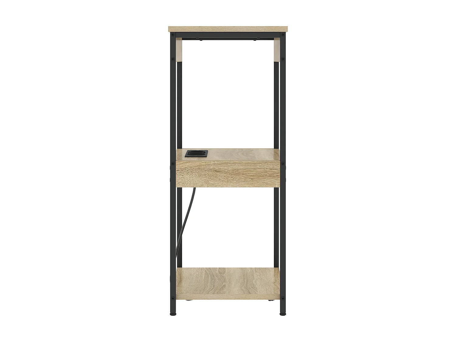 Table de nuit avec station de chargement Chêne sonoma