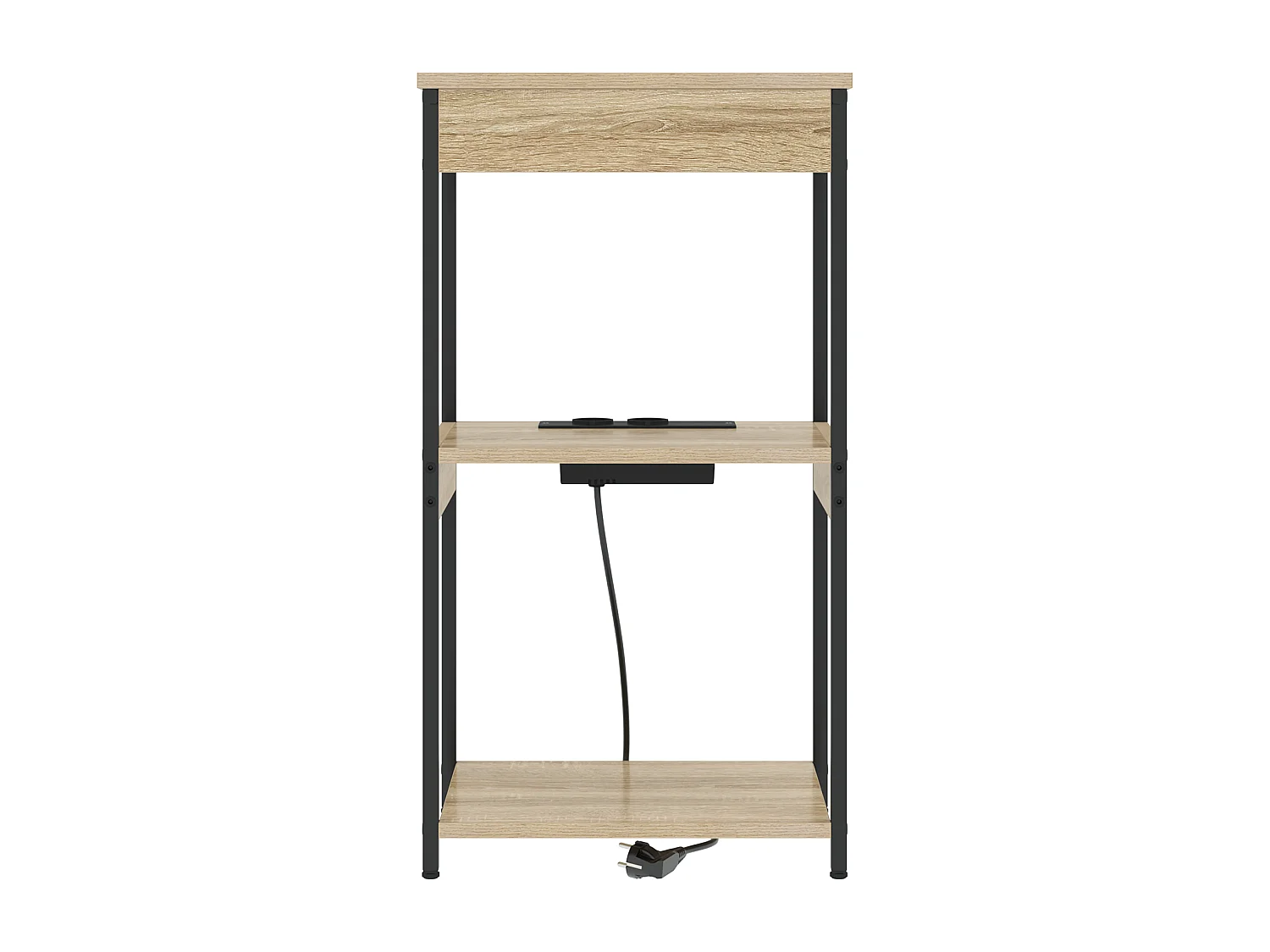 Table de nuit avec station de chargement Chêne sonoma