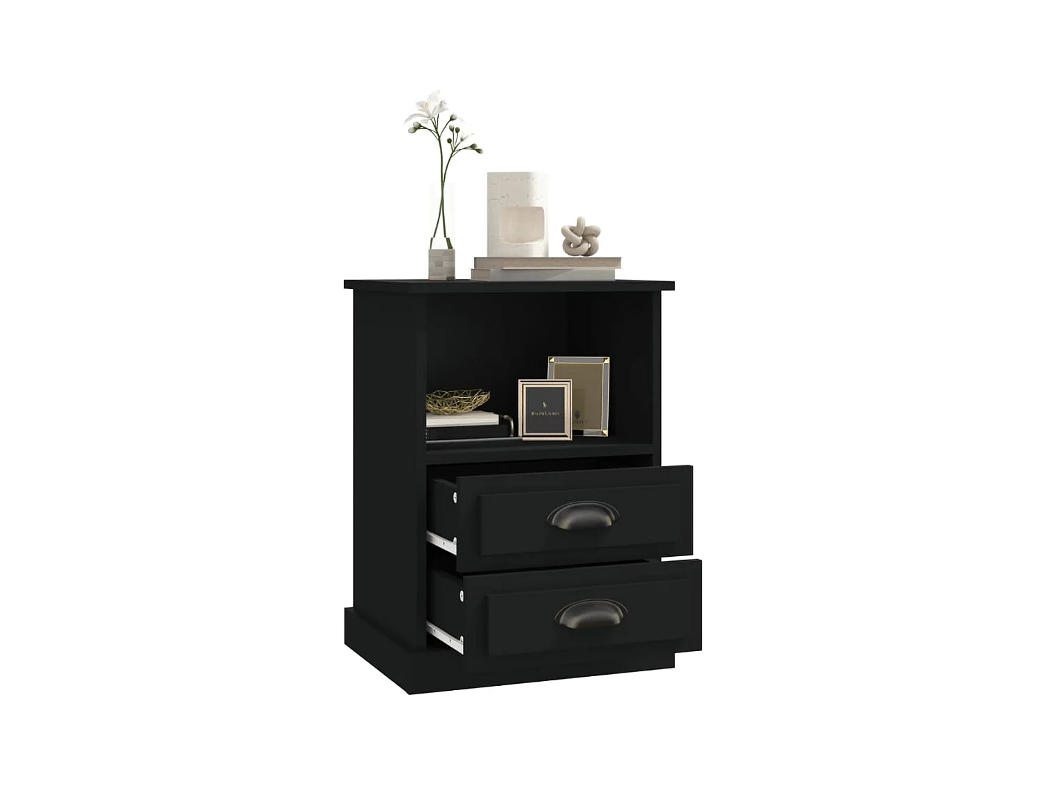 Tables de chevet 2 pcs noir 43x36x60 cm
